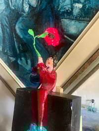 Image 4 of Whimsy Mixed Media Artwork on Cradled Panel