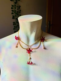 Image 1 of ♥️Burgundy Hyacinth Necklace♥️ with freshwater pearls 