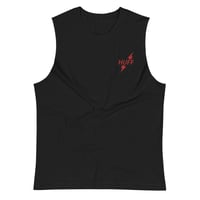 Image 1 of Huff Poppers Embroidered Muscle Shirt