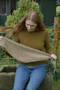 Image 1 of Embroidered Triangle Shawl - Handmade in Ireland