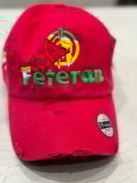 Image 2 of Guyana 🇬🇾 Feteran vintage dad hat w/side heartbeat red
