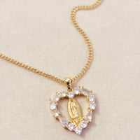 Image 1 of WS Heart Virgin Mary Necklace 
