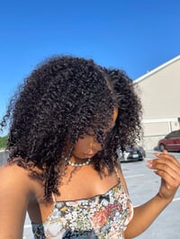 Image 7 of 18 inch 8x5 AFRO JERRY CURLY LACE CLOSURE WIG with NEWBORN 4C EDGES