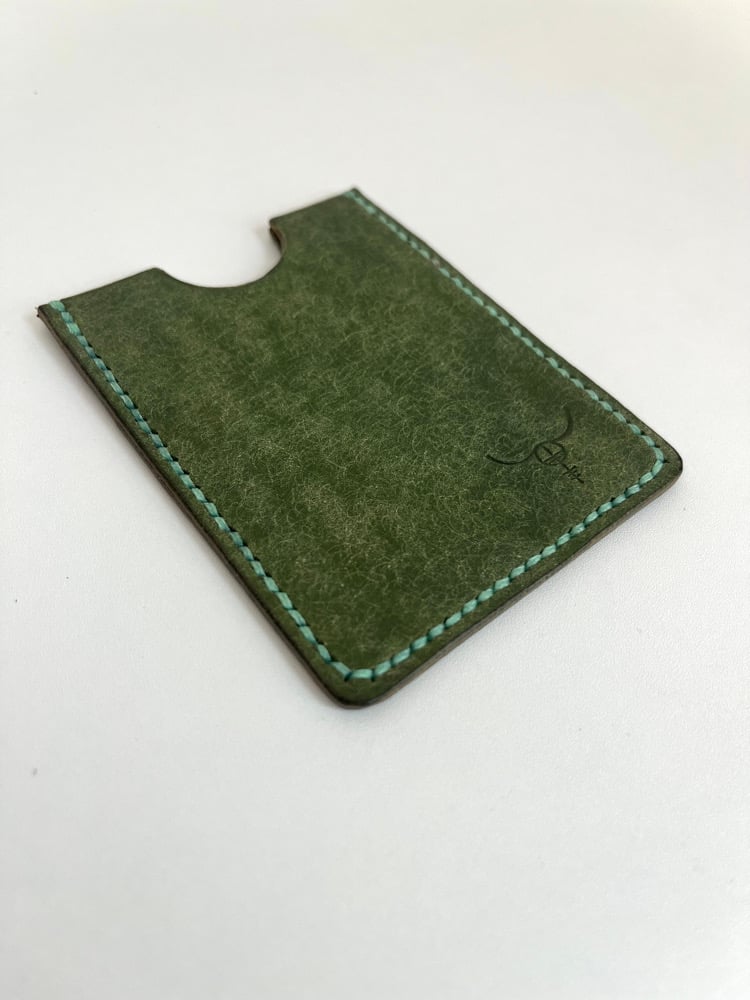 Image of Emerald Pueblo Cardholder (Jade stitching)