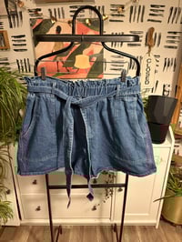Image 1 of SHEIN denim tie short plus size 