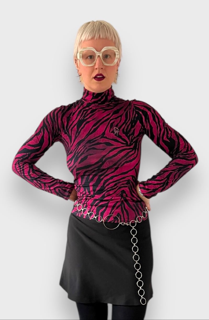 Image of Pink Zebra Rollneck Top