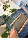 Studio class: stoneware planter using your stamps or botanicals, your timing