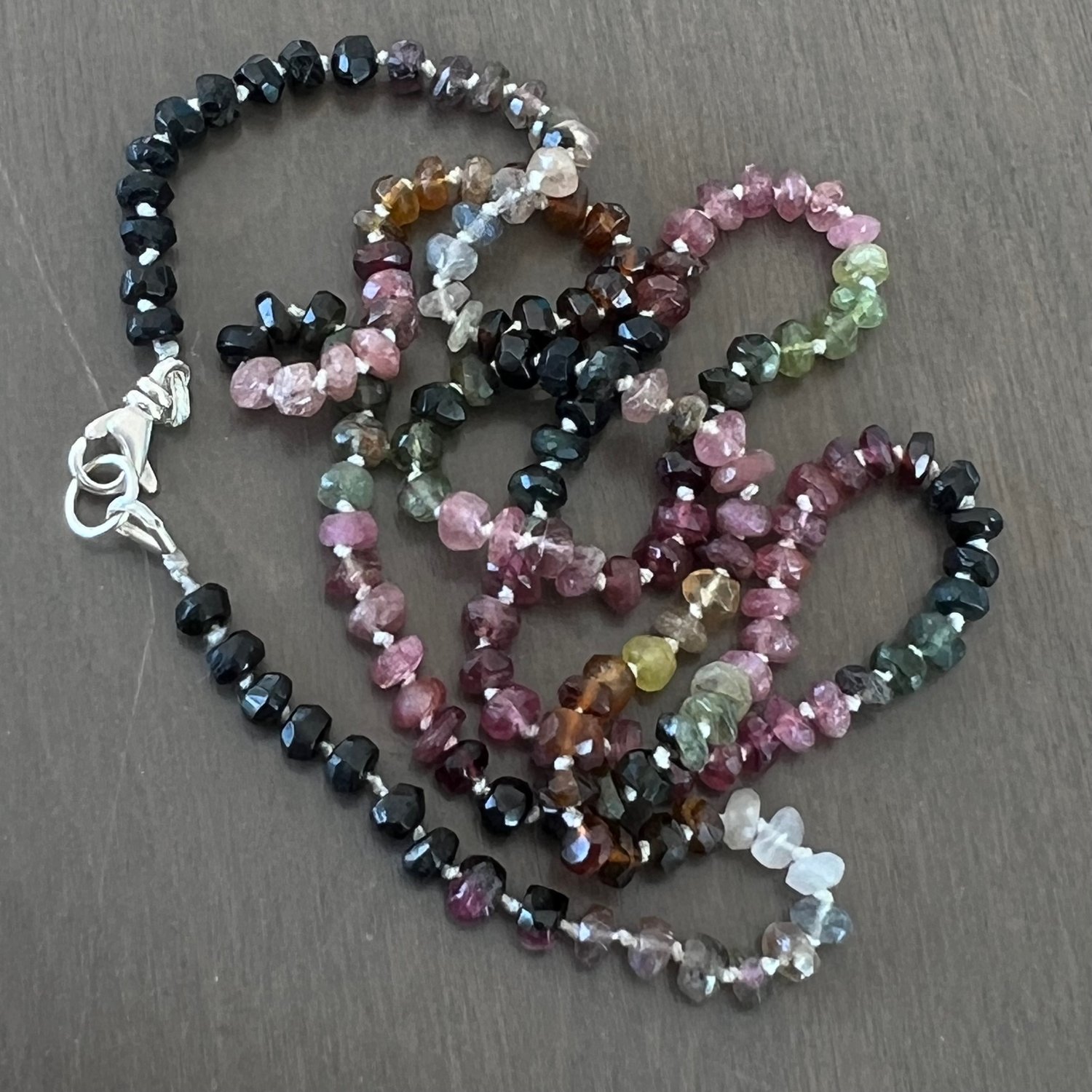 Image of Watermelon Tourmaline Beaded Necklace