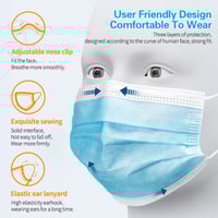 Image 3 of 3-layer Mask Face Masks - 50 Piece Pack