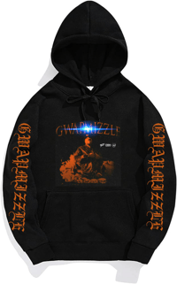 Mizzle hoodie orange on black old English 