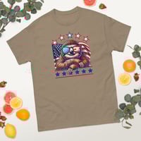 Image 5 of Retro American Sloth Flag Stars Unisex T-shirt
