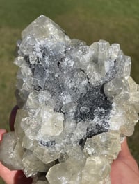 Image 21 of Gemmy Calcite On Druzy Quartz Matrix #1947