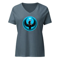 Image 8 of Women’s relaxed v-neck t-shirt - Rebel Loon Blue