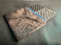 Image 3 of GLOW Carbon Fiber & Curly Redwood Segmented Knife Scales