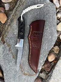 Image 2 of Damascus knife with ram horn handle