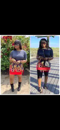 Image 1 of Flamin Hot shirt dress