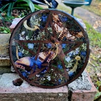 Image 1 of Brown and Blue Pentacle Plate