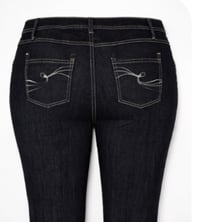 Image 4 of New Sz 18 Ashley Stewart Dark Denim Capri #226*1.4