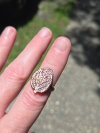 Image 1 of Electroformed Sage leaf ring size 6.25