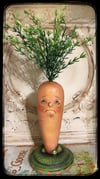 Carrot folk art original creations sculpture spring, Easter or kitchen decor