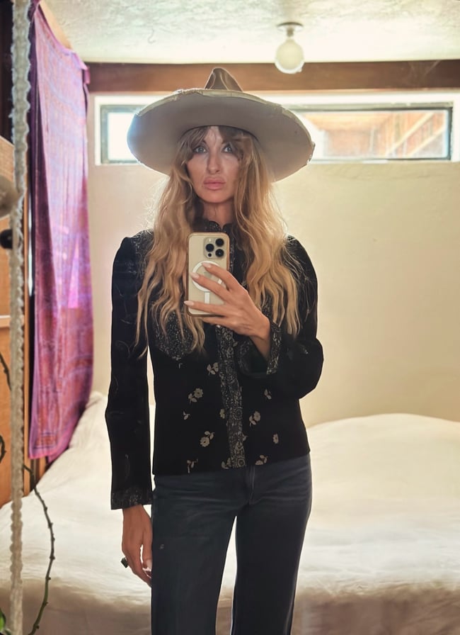 70s Roberto Cavalli leather suede snap jacket/ shirt 