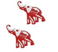 Image 2 of Red and White Delta Elephant Earrings