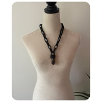 Image 2 of Leather Link Chain Necklaces - Kodiak Black Leather 