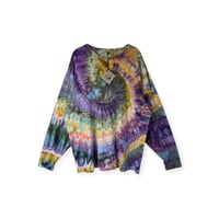 Image 1 of XXL Unisex Adult Soft Long Sleeve Tee in Earthy Spiral Ice Dye