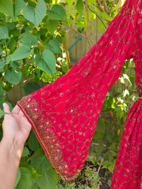 Image 8 of Sienna Glitter wrap dress - red
