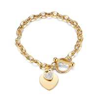 Gold titanium heart bracelet 