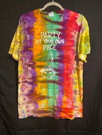 Image 1 of LARGE Party At Your Own Pace Tie Dye Shirt 1
