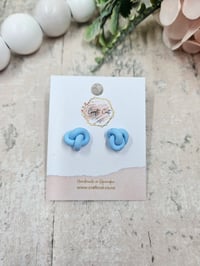 Blue Knot Polymer Clay Stud Earrings