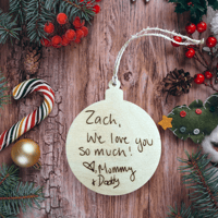 Image 3 of 1st Chrismukkah Wooden Ornament, Personalized