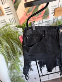 Image 2 of Prettylittlething black distressed shorts 