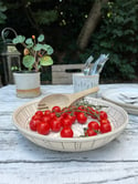 Large stoneware bowl, mishima inlay