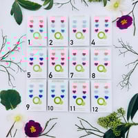 Image 2 of Set 3párů náušnic Srdíček Pastel