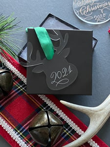 Image of Custom Engraved Reindeer Acrylic Ornament