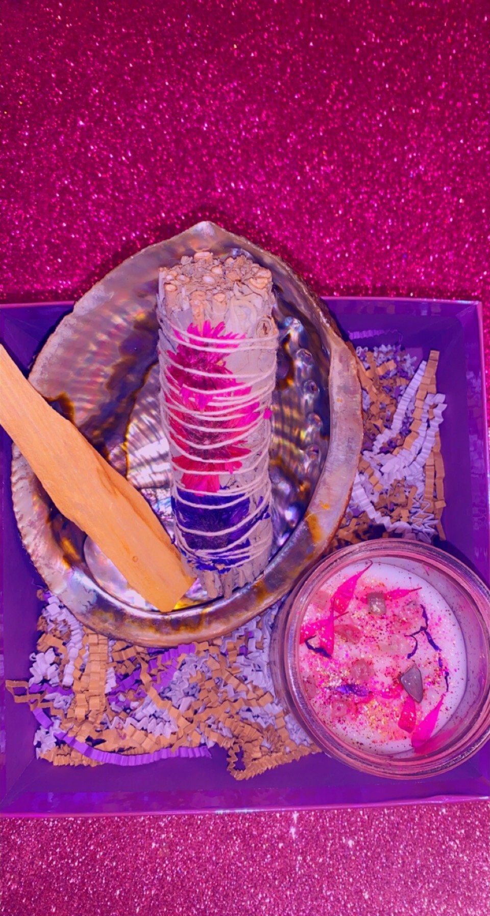 Image of  Lavender Flower Wrapped SAGE stick!