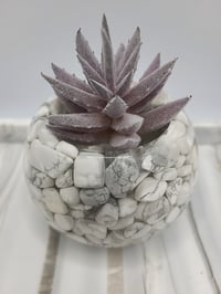 Image 2 of Handmade Resin Bowl with Howlite Crystals | Planter | Candle Holder - 3 Sizes