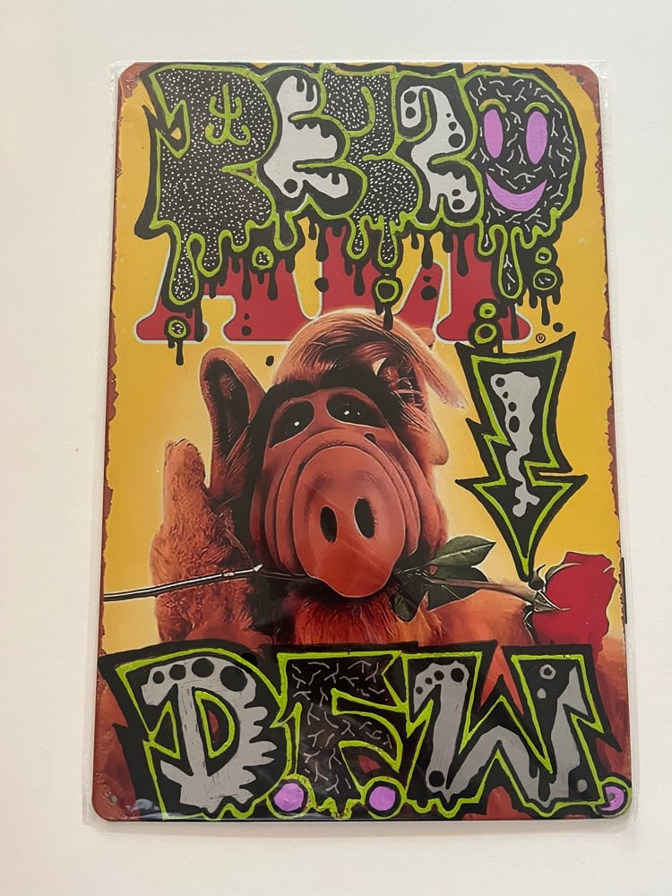 Image of alf metal sign