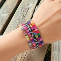 Image 2 of 12pcs/set Unisex European And American Bohemian Style Multicolor Wax Rope Bracelet