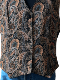 Image 2 of Vintage 1990s Paisley Button Front Vest- Womens Size M - The Specialty House - USA
