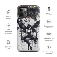 Image 5 of Gothic Inspired Dark Fairy and Flowers Tough Case for iPhone®