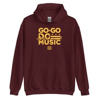 Image 1 of LOVE DC GOGO "GO-GO IS OFFICIAL MUSIC" Maroon Unisex Hoodie