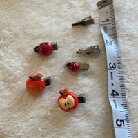 Image 4 of ladybug & apple hair clips