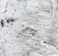 Image 1 of Dew Drop Leaf Long Link Necklace