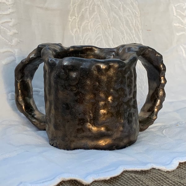 Image of Bronze-glaze ceramic Natla cup #1