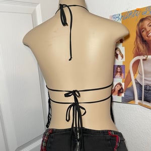 Image of VTG BEADED TIE TOP SZ S