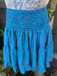 Image 5 of Boho Mini Skirt- Turquoise Purple m/L upto 16 uk