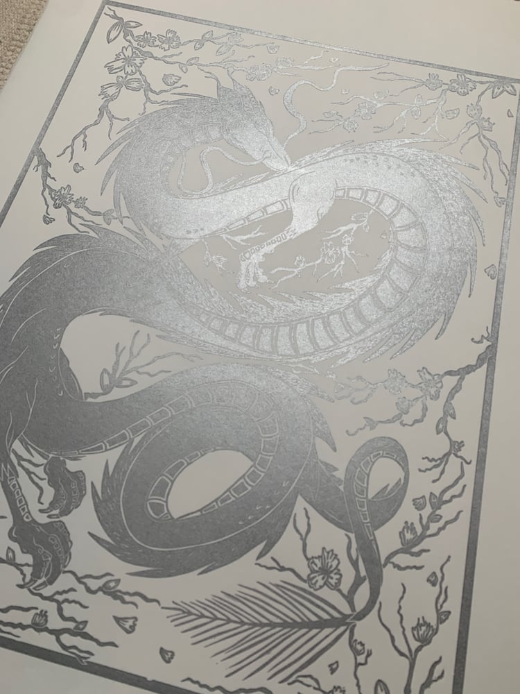 Image of Spirited Away - silver on Zerkell paper